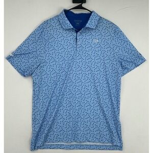 Good Good Golf Mens Blue Geometric Polo Shirt Southern Dunes Large Stretch L